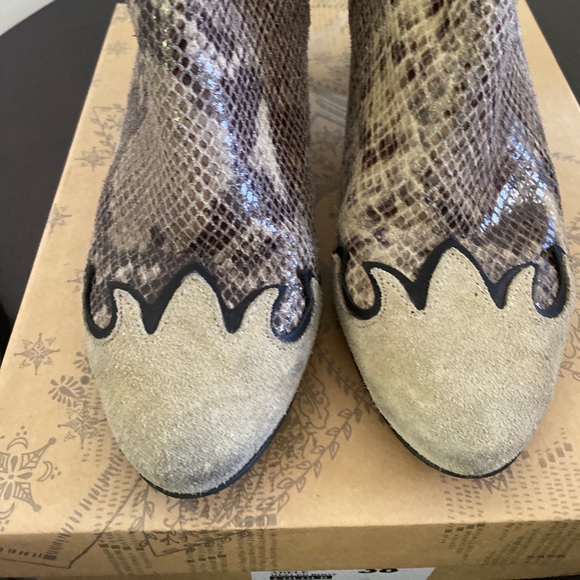 Free People Adele Snakeskin Ankle Boots - Picture 2 of 5